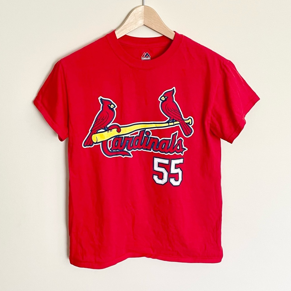 MLB Cardinals Stephen Piscotty #55 Majestic Red T Shirt Adult size Small
